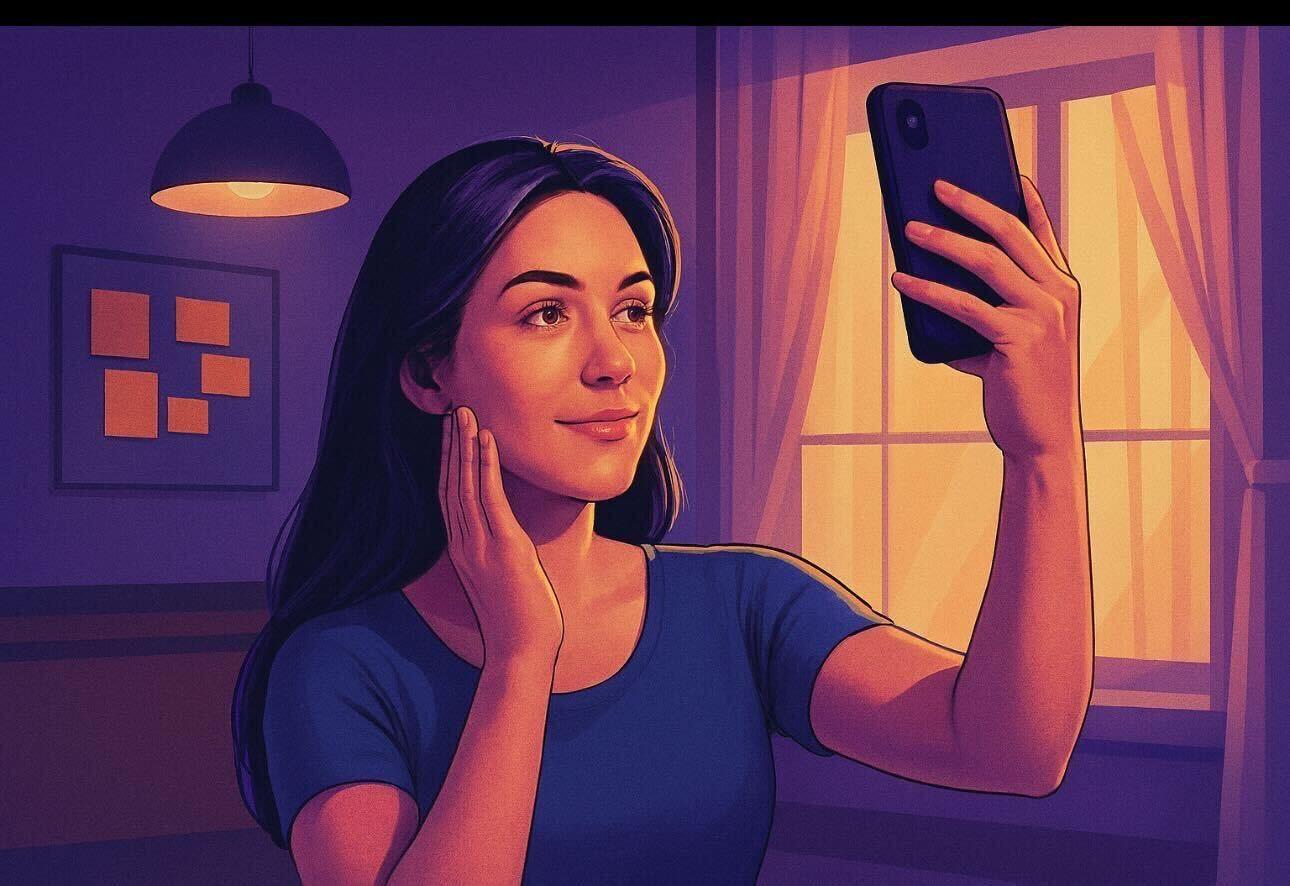 Woman taking a selfie