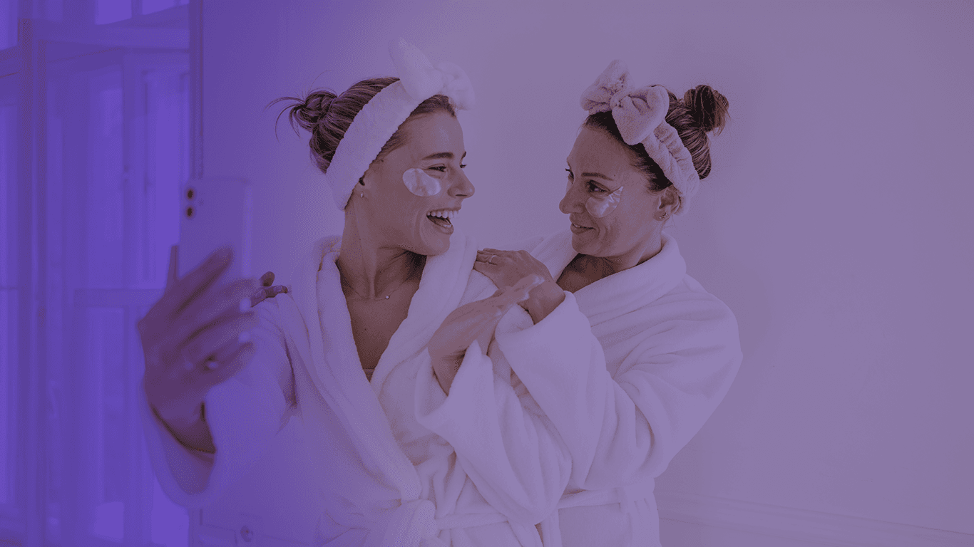 Two women enjoying beauty results